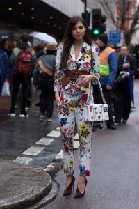 London, England, UK – February 22, 2016: Doina Ciobanu on the street at the Erdem show London Fashion Week AW16.